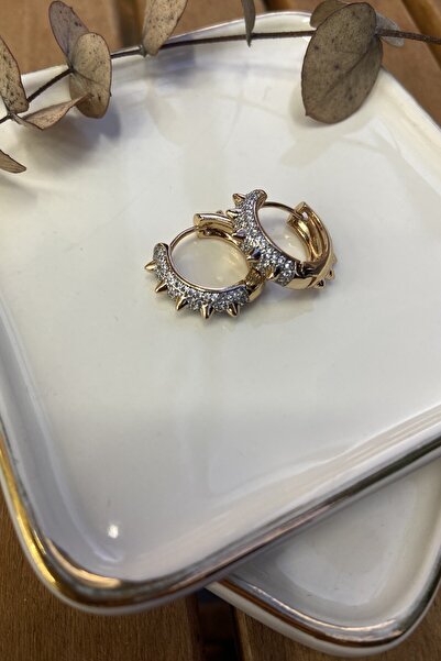 AURA ATELIER أقراط دائرية صغيرة الحجم من الفولاذ باللون الذهبي الوردي