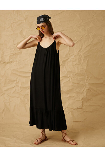 Koton Rochie lungă cu volane cu bretele din viscoză