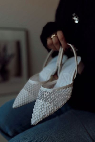 POLKA STORE Blush din piele mată cu vârf ascuțit pantofi de damă cu toc bloc scurt