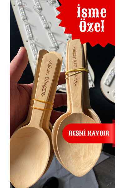 RAVİON Şimşir Oyun Kaşığı (4 Adet) - İsme Özel Sipariş