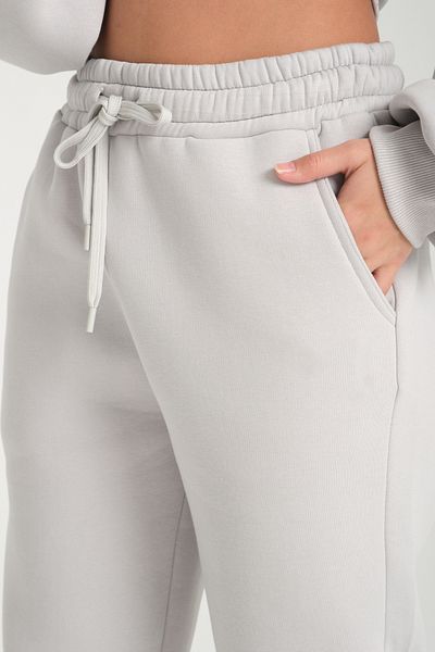 3 ROPE Unisex Basic Φούτερ με τρεις κλωστές με Fleece Γκρι
