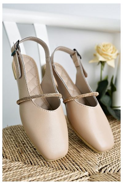 Modafırsat Women's Flats Beige Stone Sandals Stylish Home Business Office Casual Shoes