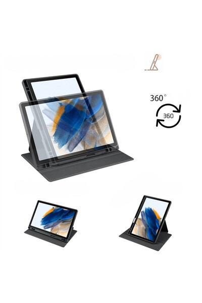 Covpor Samsung Galaxy Tab A9 Plus 11 Inç Uyumlu Termik Tablet Kılıf + Bluetoothlu Klavye Mouse Siyah