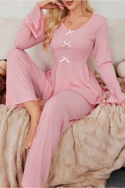 BELLA NOTTE Σετ Πιτζάμες Εποχιακής Ισπανικής Μανίκιας Βαμβακερά Λεπτά Ριμπ