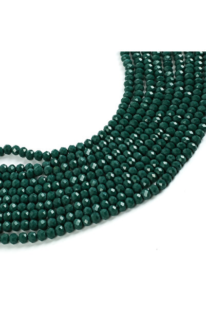 yfhobi 1 Dizi (67-70 Adet) - 8 mm Yassı Kristal Cam Boncuk Dizisi Mat Koyu Ye...