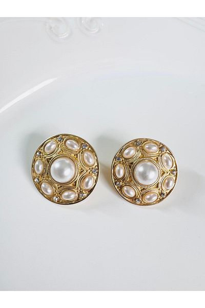 DEVİ fashion Vintage Pearl Earrings 3 cm