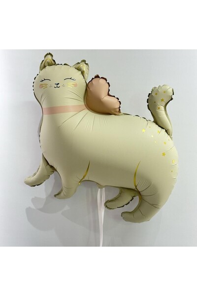 aşkın concept Retro Krem Kedi Folyo Balon Doğum Günü Balon 67x62 cm