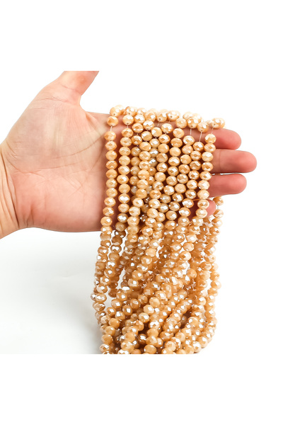 yfhobi 1 Dizi (67-70 Adet) - 8 mm Yassı Kristal Cam Boncuk Dizisi Kaplama Şam...