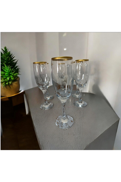 Paşabahçe Lav 6 Kişilik Bistro Gold Renkli Kahve Yanı Su Bardağı Bal Rengi