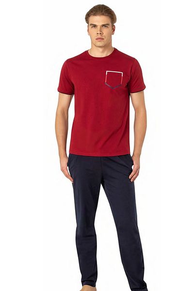 Pierre Cardin Set pijamale pentru bărbați, tricou și pantaloni de trening, cu imprimeu dublu L1.PC.004.12.20