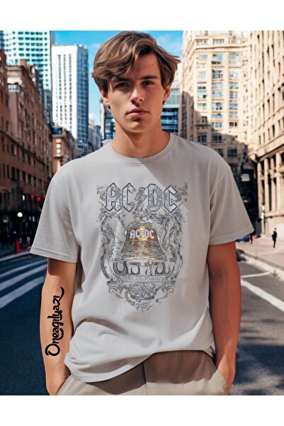 H&GHAMLEGİYİM Ac Dc Printed Men's Oversize T-Shirt