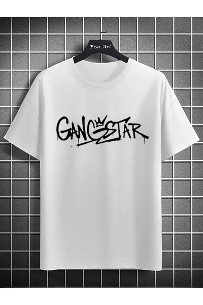 Pisa Art Λευκό μπλουζάκι Gangstar με στάμπα