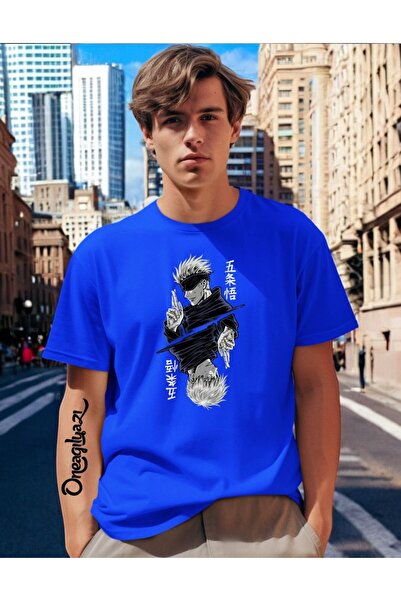 oneagılyazı Мъжка тениска с голям размер и аниме принт