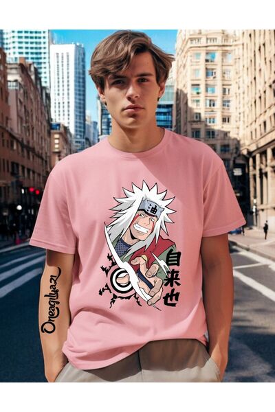 oneagılyazı Чоловіча футболка оверсайз з принтом аніме