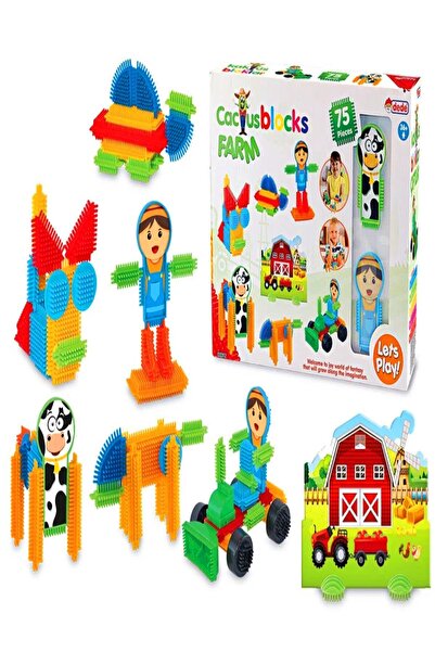 a v d a Çiftlik Kaktüs Blok Puzzle Inşa Yapı Bloklar 75 Parça