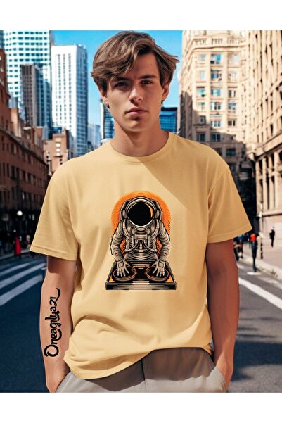 oneagılyazı Astronaut Printed Men's Oversize T-Shirt