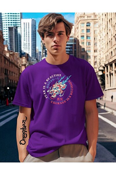 oneagılyazı Fear Reaction Printed Men's Oversize T-Shirt