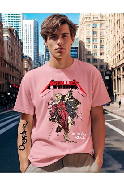 oneagılyazı Metallica Printed Men's Oversize T-Shirt
