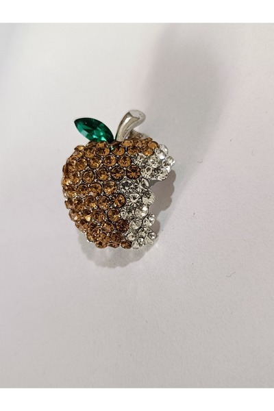 ESJ Kristal Zirkon Taş Elma Kadın Broş Ebat: 2*2,5 cm