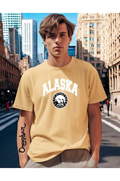 oneagılyazı Чоловіча футболка Oversize з принтом Аляска