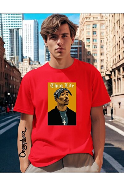 oneagılyazı Thug Life Printed Men's Oversize T-Shirt