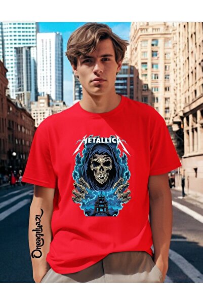 H&GHAMLEGİYİM Tricou oversize pentru bărbați cu imprimeu Metallica