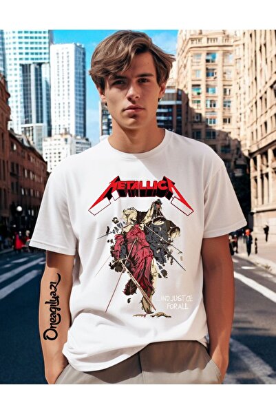oneagılyazı Metallica Printed Men's Oversize T-Shirt