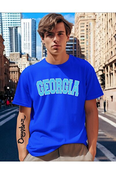 oneagılyazı Джорджия Печатна мъжка тениска с голям размер