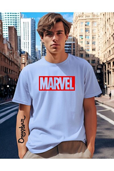oneagılyazı Marvel Baskılı Erkek Oversize T-Shirt