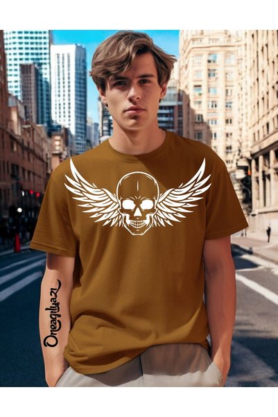 oneagılyazı Krilate lobanje Štampano Muško Oversize kroj T-shirt