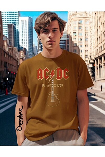 oneagılyazı Ac Dc Printed Men's Oversize T-Shirt