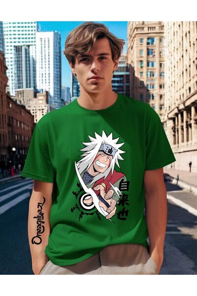 H&GHAMLEGİYİM Anime Printed Men's Oversize T-Shirt