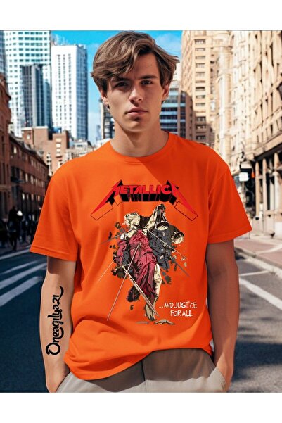 oneagılyazı Metallica Printed Men's Oversize T-Shirt
