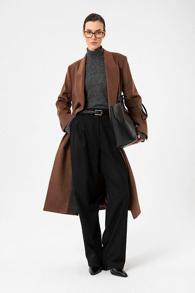 Antioch Brown Women's Double Breasted Long Coat