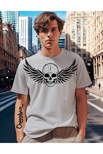 oneagılyazı Krilate lobanje Štampano Muško Oversize kroj T-shirt