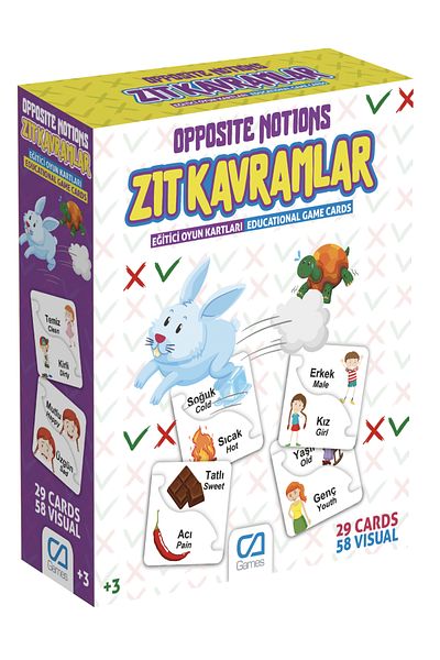 a v d a Opposite Concepts Educational Playing Cards - Educational Cards