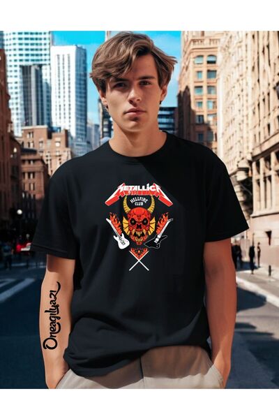 oneagılyazı Metallica Printed Men's Oversize T-Shirt