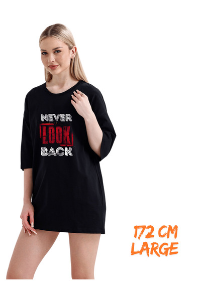 pxm Digital Printing Dtf 100% Cotton Oversize T-Shirt Never Look Back Written