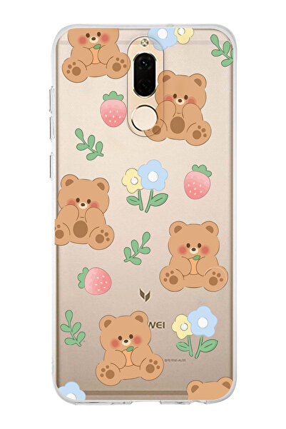 moonset Huawei Mate 10 Lite Uyumlu Sevimli Ayıcık Tasarımlı Baskılı Şeffaf Te...