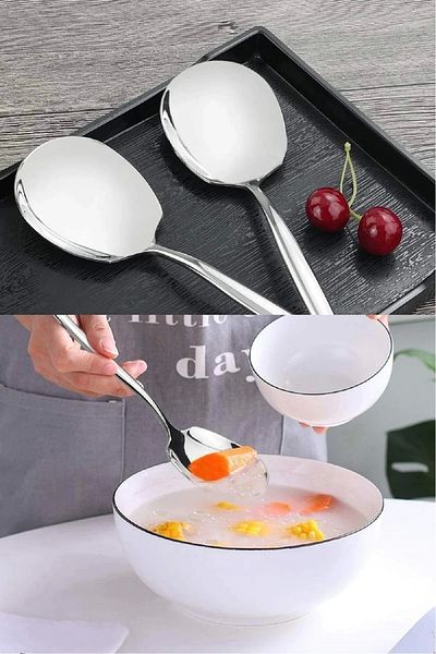 Rosemor Serving Spoon Set 3 Pieces Stainless Steel Luxury Salad Pastry Pastry Oven Chicken Potato Serving Spoon Lux