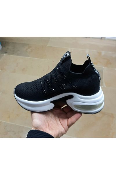 WHİTE LİNE Tricotaj ortopedice Airmax cu talpă Lycra pentru femei, pantofi sport cu detalii de piatră
