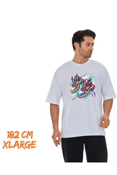 pxm Digital Printing Dtf 100% Cotton Oversize Shoe Themed T-Shirt