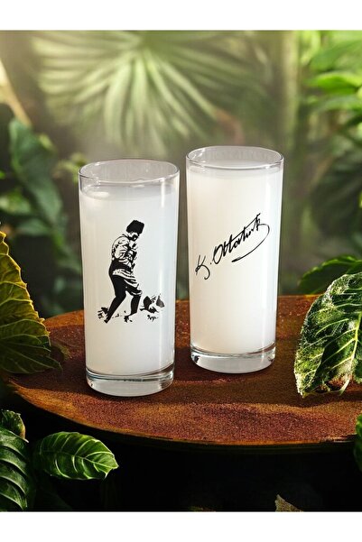 Ayoba Rakı Bardağı 2'li Cam - Atatürk Kocatepe - İmzalı