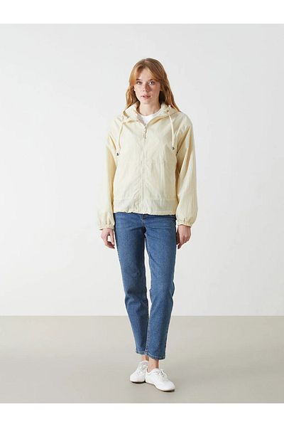 LC Waikiki Γυναικείο αδιάβροχο LCW Vision Beige Hooded