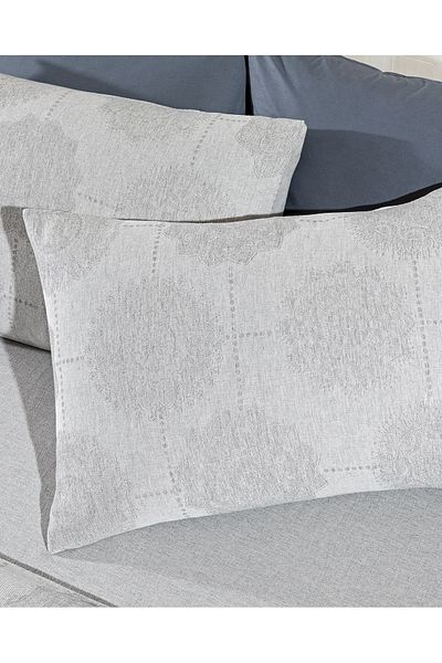 Madame Coco Carmeline Double Cotton Jacquard Duvet Cover Set - Gray