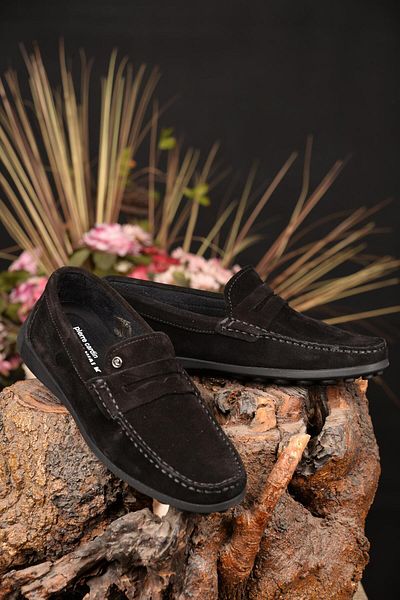 Pierre Cardin Pantofi pentru bărbați din piele de căprioară din piele naturală, care oferă soliditate și eleganță împreună, model de stil de serie specială