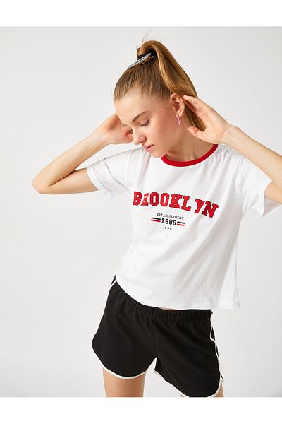 Koton Tricou cu mânecă scurtă cu decolteu