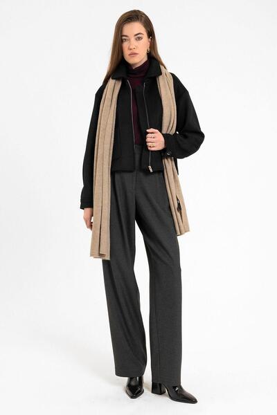 Antioch Jachetă scurtă în amestec de lână pentru femei negre