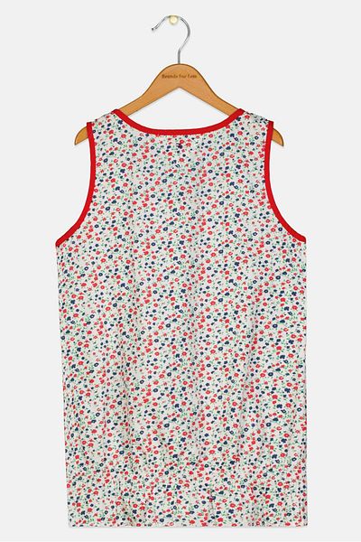 Tommy Hilfiger Kids Girl Floral Print Sleeveless Tank Top, Red Combo