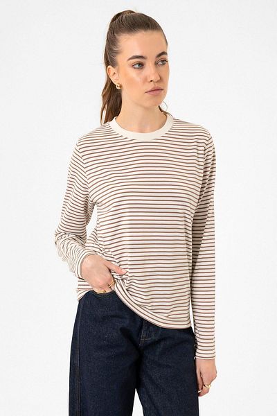 Antioch Brown Women's Striped Seasonal Sweater